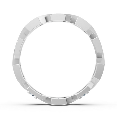 Geometrischer Diamantring aus 14K Weissgold