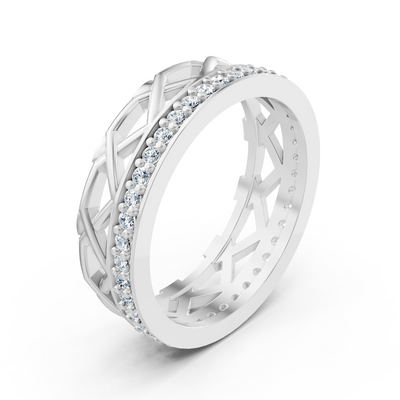 Exclusive diamond ring in 14K white gold with round diamonds