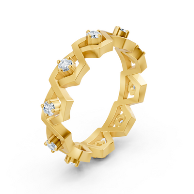 Exklusiver Diamantring aus 14K Gelbgold – Prong-Fassung, 0,35 Karat