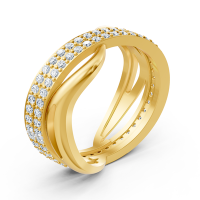 Birgie diamond ring in 14K yellow gold – 0.90 ct, pavé setting