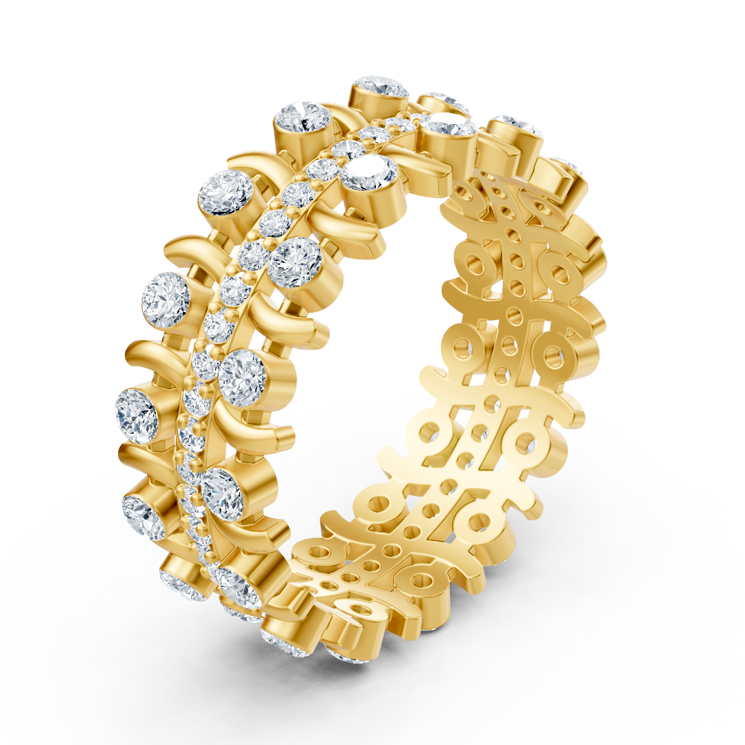 Edler Diamant Rankring - 14K Gelbgold, ca. 0.74 Karat