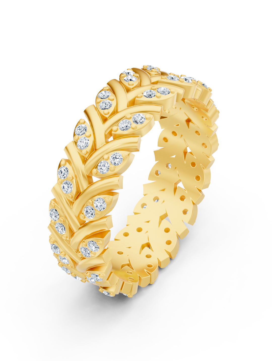 Birgie 14K Gelbgold Eternity Ring mit Diamanten