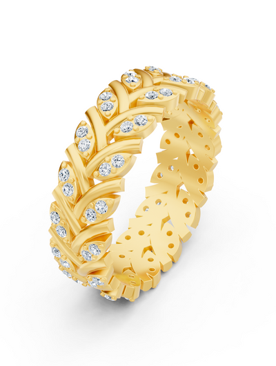 Birgie 14K Gelbgold Eternity Ring mit Diamanten