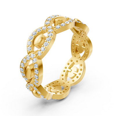 Gelbgoldener Diamantring mit verschlungenem Design