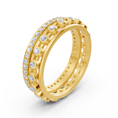 14 Karat Gelbgold Pırlanta Pavé Ring "Glamour"
