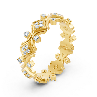 Gelbgoldring mit Runden Diamanten