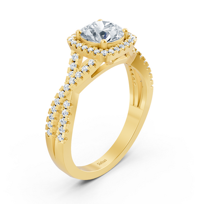 Birgie Passion Halo Diamant Verlobungsring Gelbgold