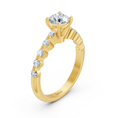 Classic yellow gold solitaire diamond ring