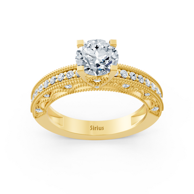 14 Karat Gelbgold Rundschliff Diamant Ring