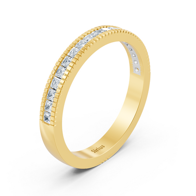 14 Karat Gelbgold Prinzessschliff Diamant Ring