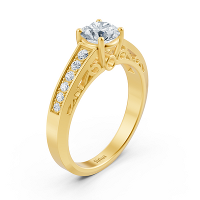 Birgie yellow gold channel-set round-cut diamond ring