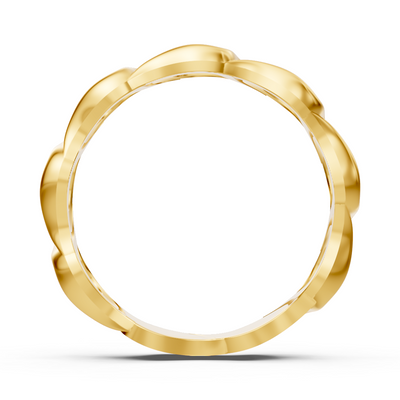 Eleganter Gelbgold-Diamantring mit Wellenmuster