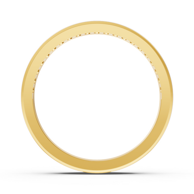 Elegant half-eternity ring with diamonds in 14K yellow gold