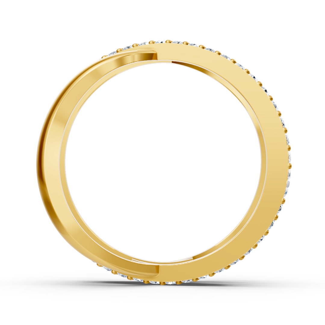 Birgie diamond ring in 14K yellow gold – 0.90 ct, pavé setting