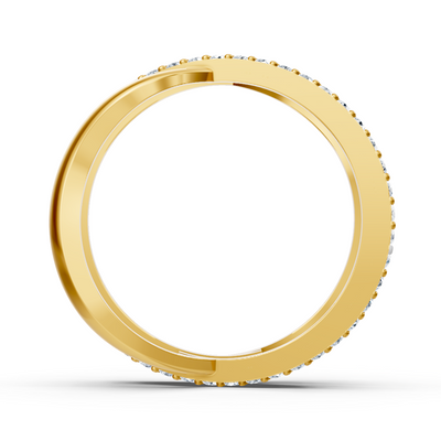 Birgie diamond ring in 14K yellow gold – 0.90 ct, pavé setting