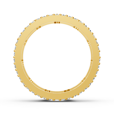 Exquisite eternity ring with diamonds in yellow gold