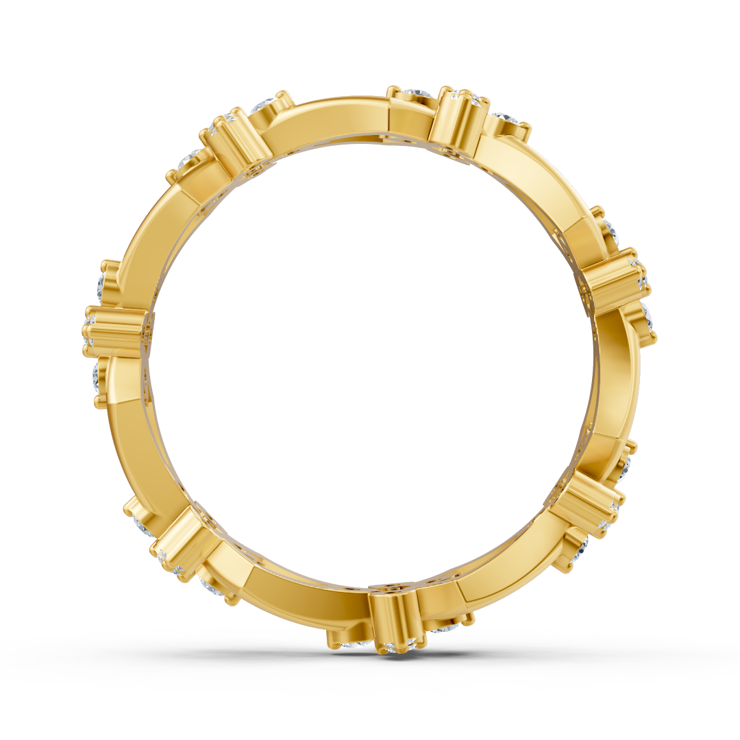 Birgie diamond ring in 14K yellow gold with round brilliant-cut diamonds