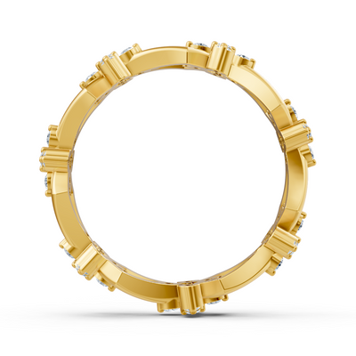 Birgie diamond ring in 14K yellow gold with round brilliant-cut diamonds