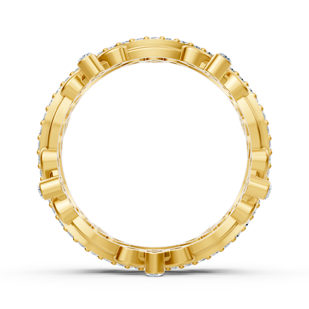 Verspielter Kreis Diamantring - 14K Gelbgold, ca. 0.51 Karat