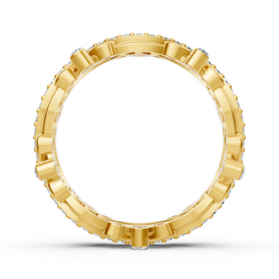 Verspielter Kreis Diamantring - 14K Gelbgold, ca. 0.51 Karat