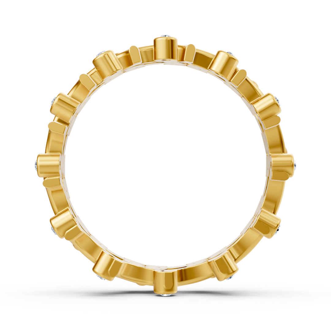 Gelbgoldener Diamantring mit floralem Rankenmuster