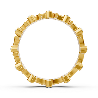 Gelbgoldener Diamantring mit floralem Rankenmuster