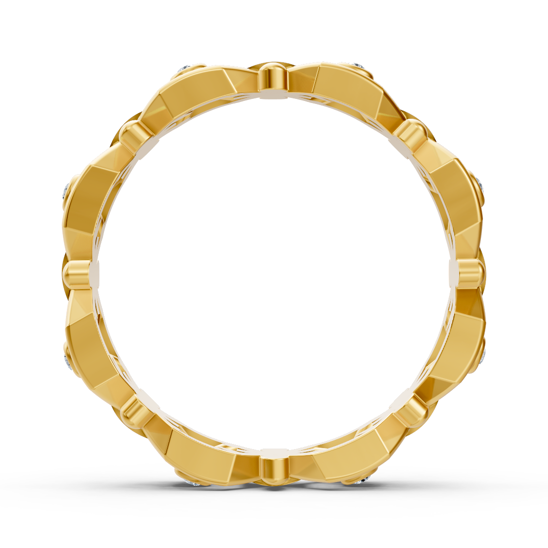 Gelbgoldener Diamantring mit geometrischem Design