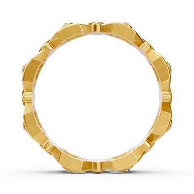 Gelbgoldener Diamantring mit geometrischem Design