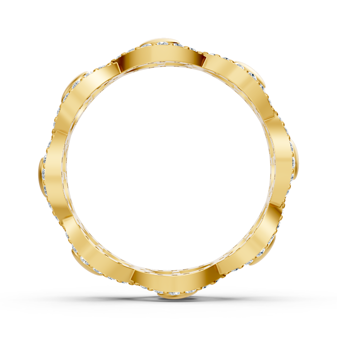 Gelbgoldener Diamantring mit verschlungenem Design