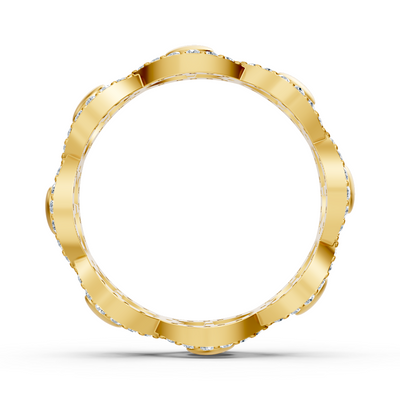 Gelbgoldener Diamantring mit verschlungenem Design