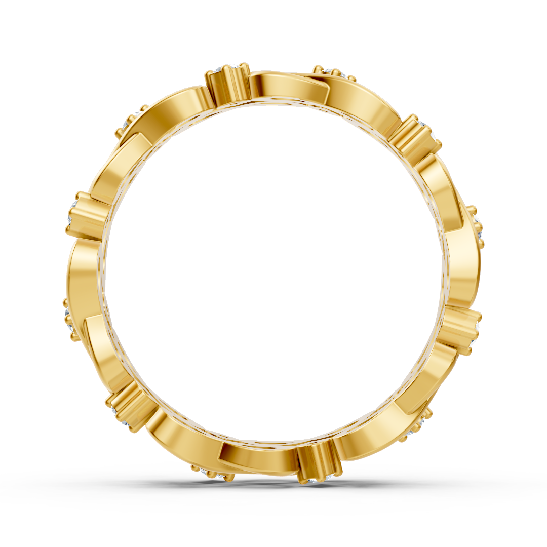 Gelbgoldener Diamantring mit Unendlichkeitsdesign