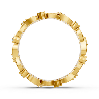 Gelbgoldener Diamantring mit Unendlichkeitsdesign