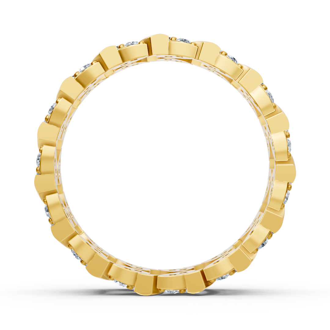 Gelbgoldener Diamantring mit geschwungenem Design