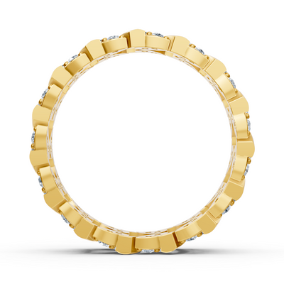 Gelbgoldener Diamantring mit geschwungenem Design