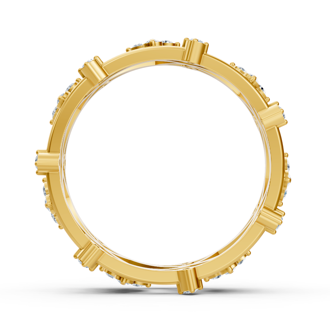 Gelbgoldener Diamantring mit floralem Design