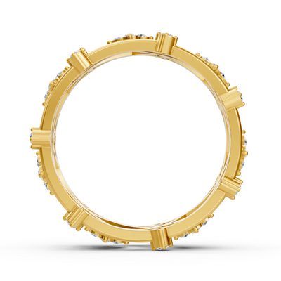 Gelbgoldener Diamantring mit floralem Design