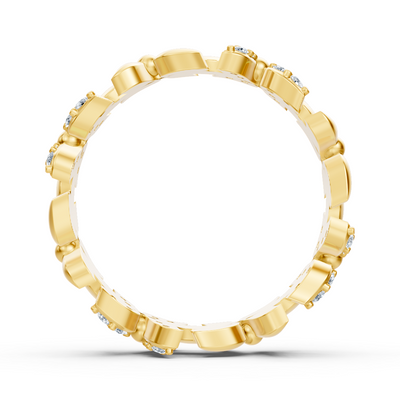 Sparkling yellow gold ring with diamonds – butterfly design