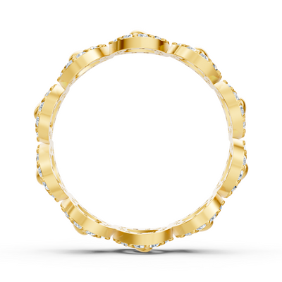 Opulenter Gelbgold Ring mit Diamanten – Funkelndes Blütenmeer Design