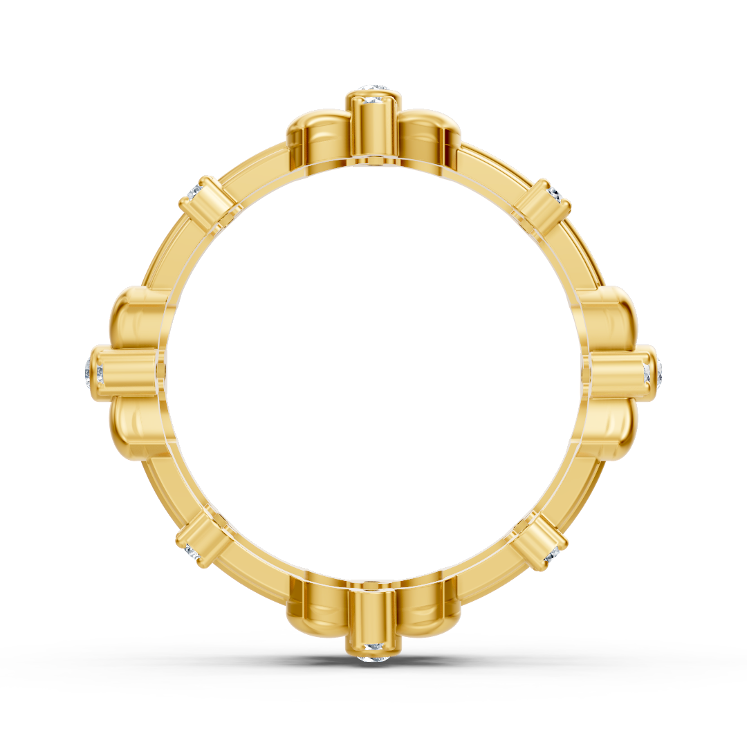 14 Karat Gelbgold Pırlanta Floral Ring "Blütenkranz