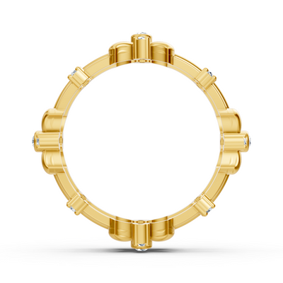 14 Karat Gelbgold Pırlanta Floral Ring "Blütenkranz