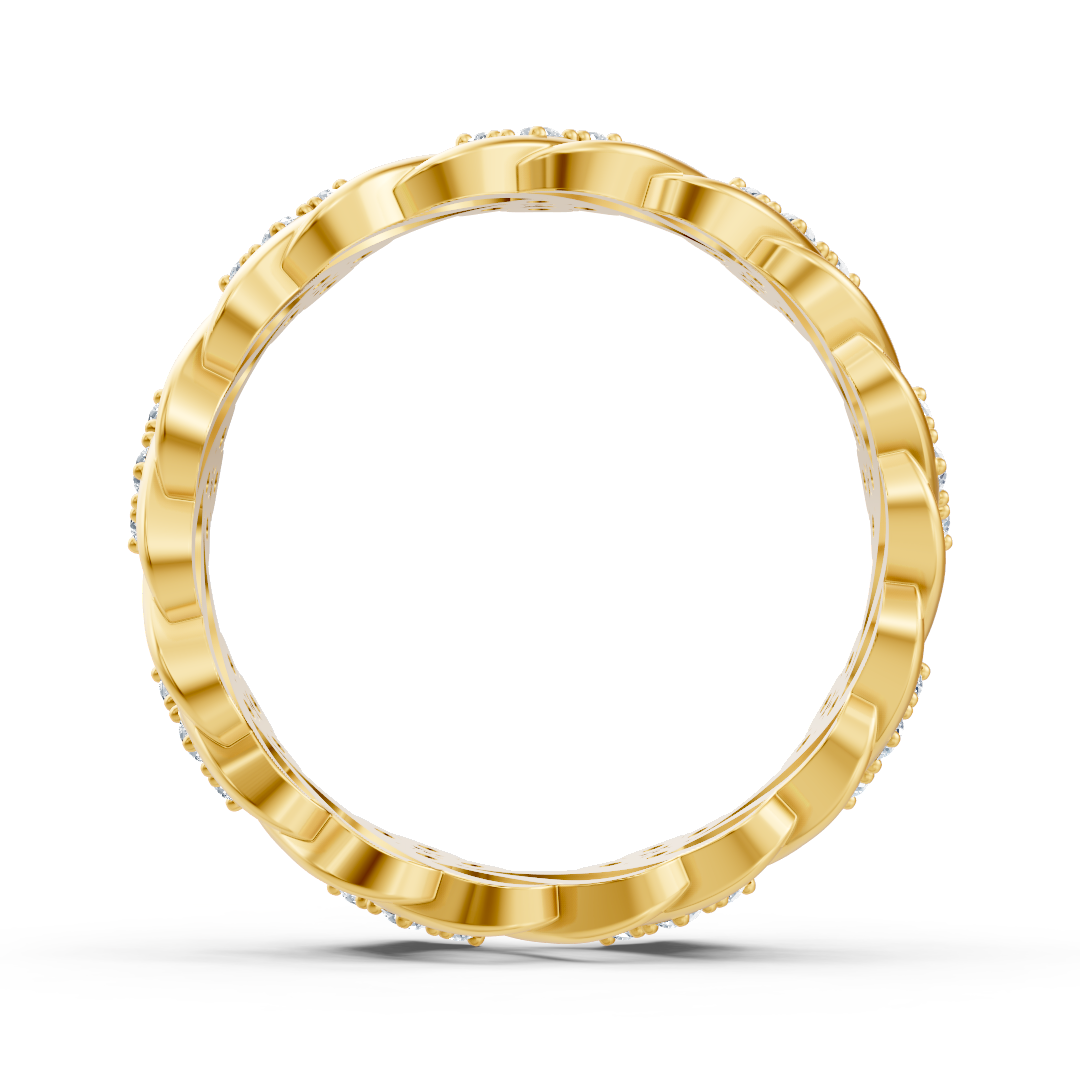 14 Karat Gelbgold Diamant Bandring "Eisblume"