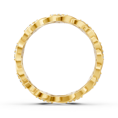 14 Karat Gelbgold Diamant Bandring "Eisblume"