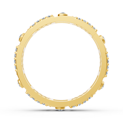 14 Karat Gelbgold Diamant Geo Ring "Linienkunst"