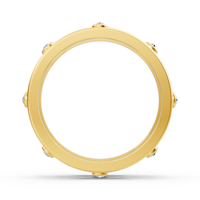 Eleganter Gelbgold-Ring mit Runddiamanten im Bezel-Design