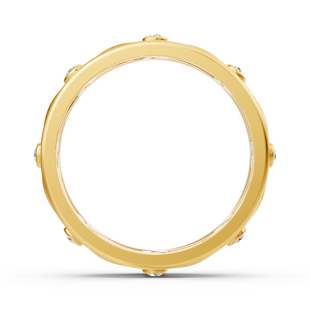 Eleganter Gelbgold-Ring mit Runddiamanten im Bezel-Design
