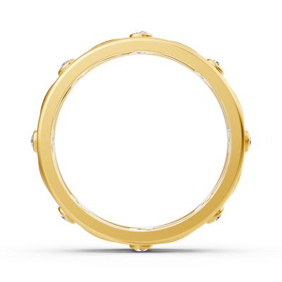 Eleganter Gelbgold-Ring mit Runddiamanten im Bezel-Design