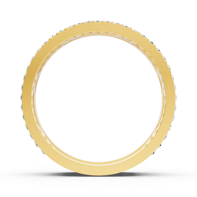 Yellow gold ring with round diamonds in prong design