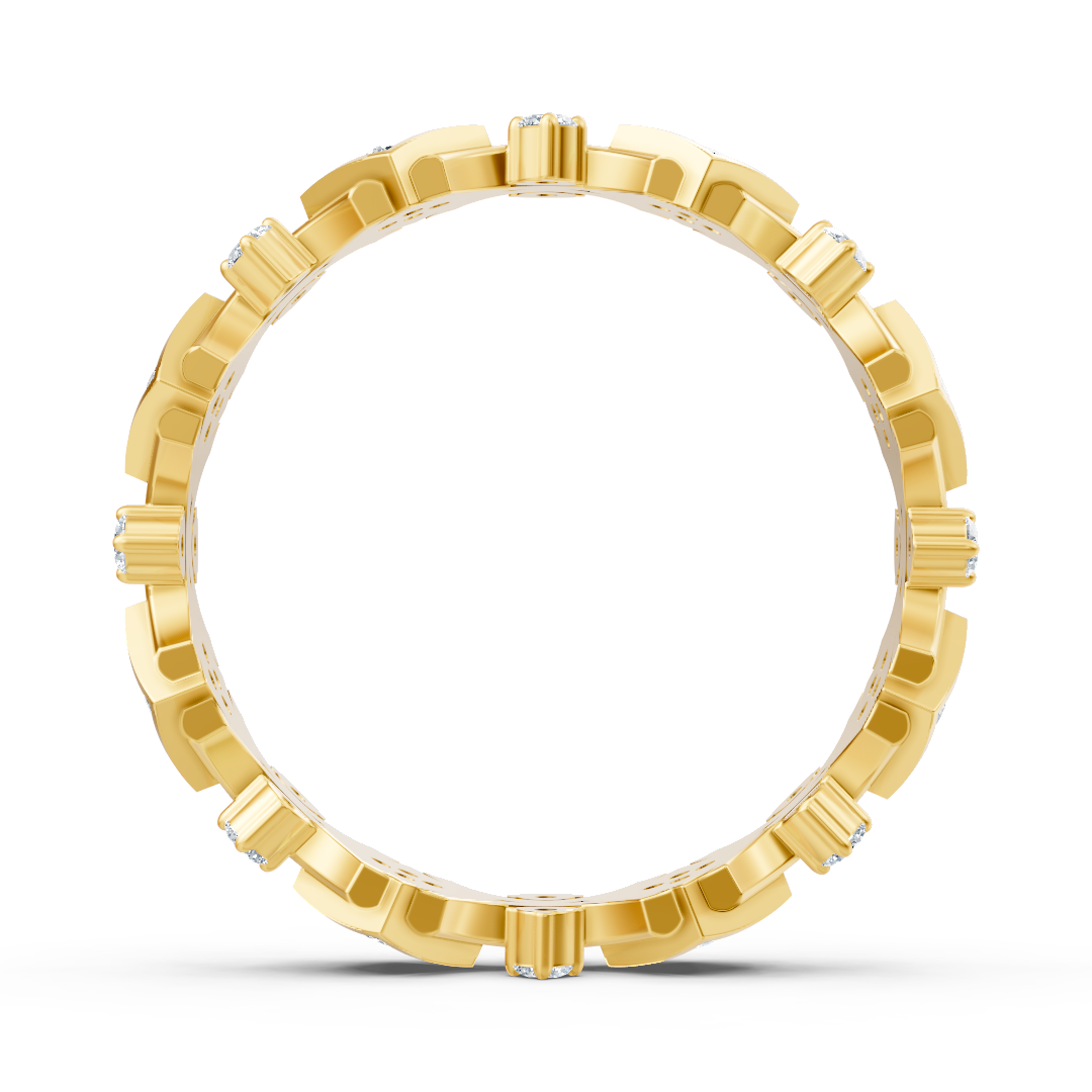 Gelbgoldring mit Runden Diamanten