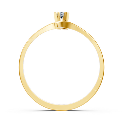 Gelbgold Diamant Solitärring Schlicht