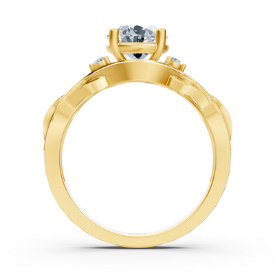 Gelbgold Diamant Verlobungsring "Romantische Blätter"